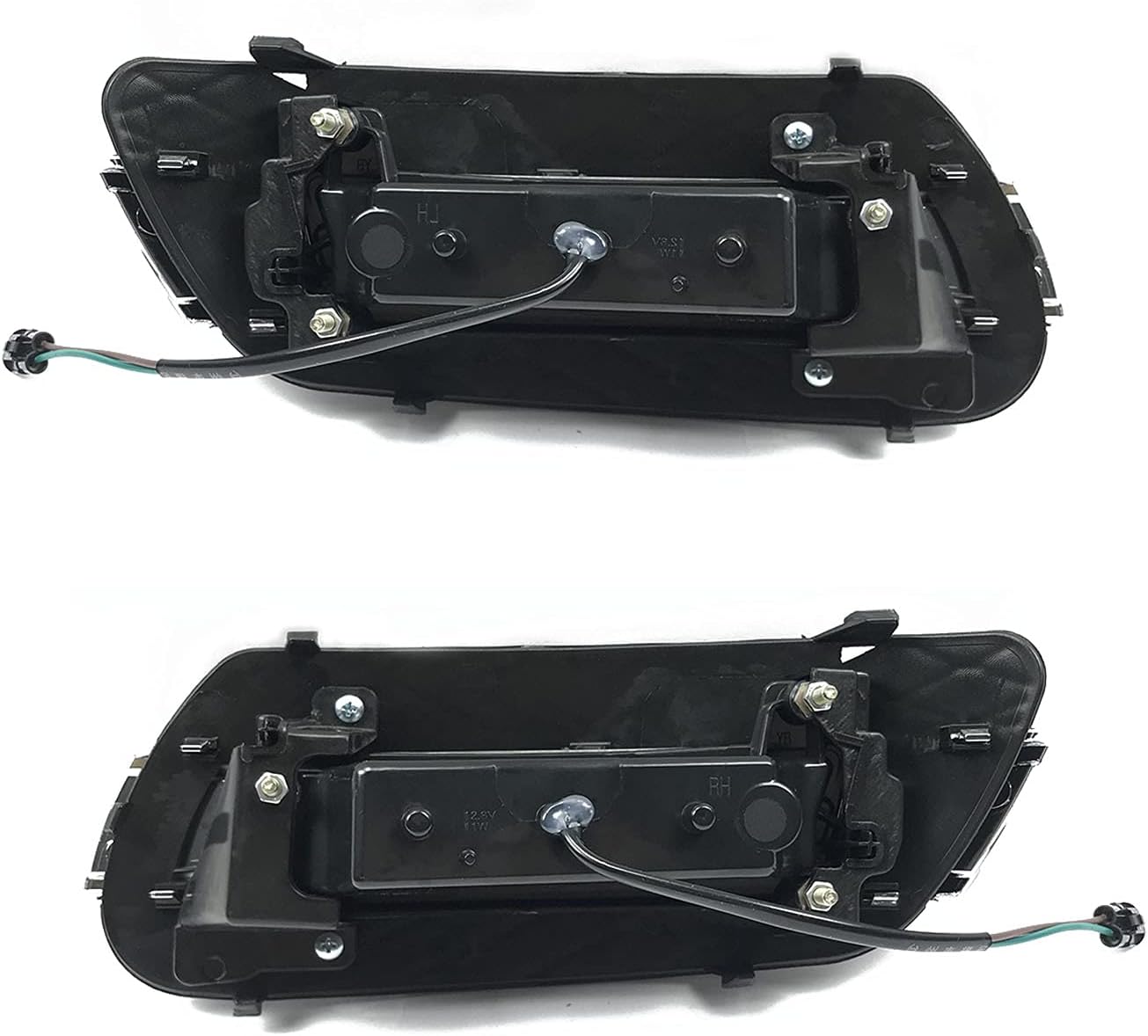 Pair LED Daytime Running Light Bezel Assembly Compatible with 2006-2008 Mercedes-Benz ML-Class W164 Front Bumper DRL Fog Lamp Left and Right Side Set