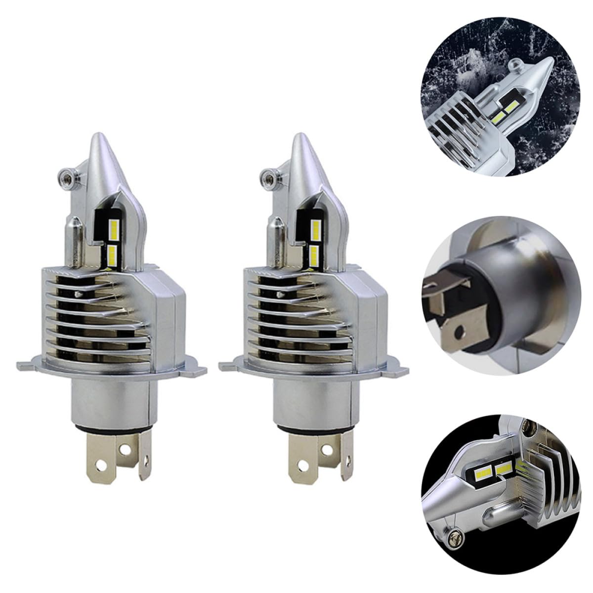 GARVALON Lampadine a Led Per Fari Auto H4 30w, Set 2 Pezzi, Alta Luminosità 360°, Resistenti e Per Fendinebbia e Sostituzione Fari Abbaglianti