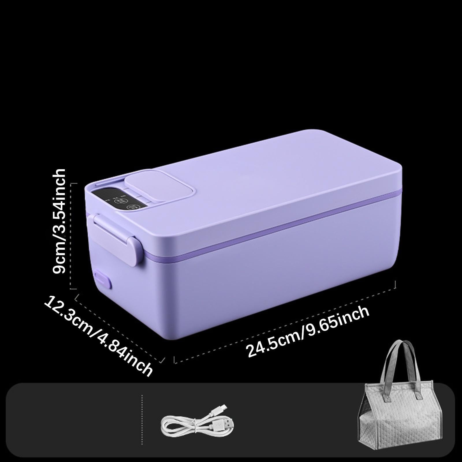 Calentador Eléctrico para Fiambreras, Portátil, Calentamiento Rápido, Silencioso, Acero Inoxidable Apto para Uso Alimentario, Ligero, Adecuado para Es, Violeta, Individual