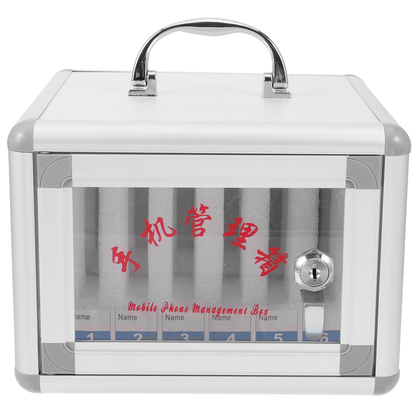 KALLORY Mobile Phone Safe Cell Phone Stand Phone Storage Container Cellphone Holder Organizer Multi-slot Phone Jail Cell Phone Storage Cabinet Wall Mount Phone Holder Phones Pearl Cotton