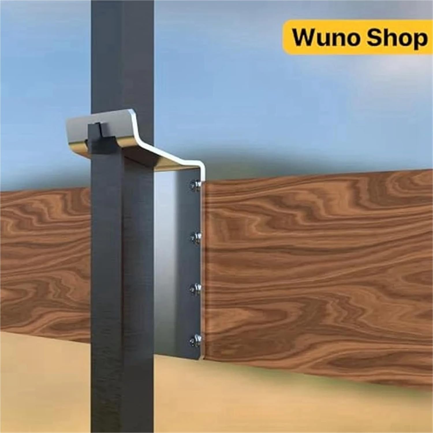 ABSU 6 T Post Brackets,T Post Target Hanger,Fence Bracket for T Shape Fence Posts,T Post Corner Brace for Trail Camera Mount
