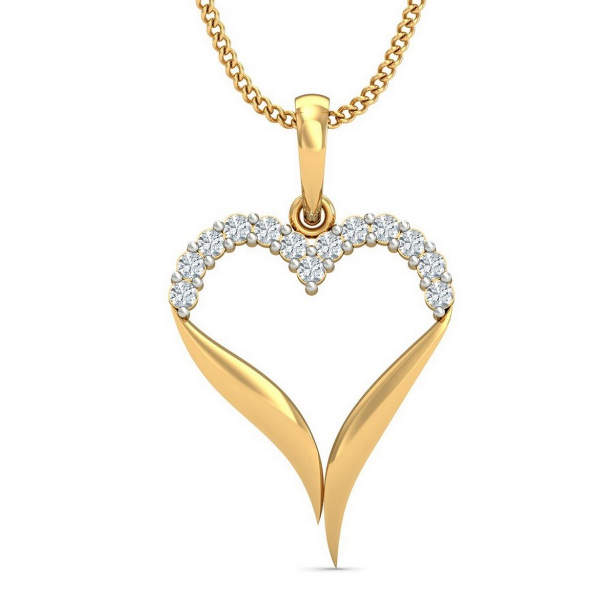 18KT Yellow Gold Incredible Heart Pendant for Women-image-46