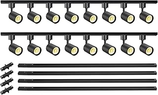 VANoopee 16-Light LED Track Lighting Kit with 13FT H Type Track Rails, D...