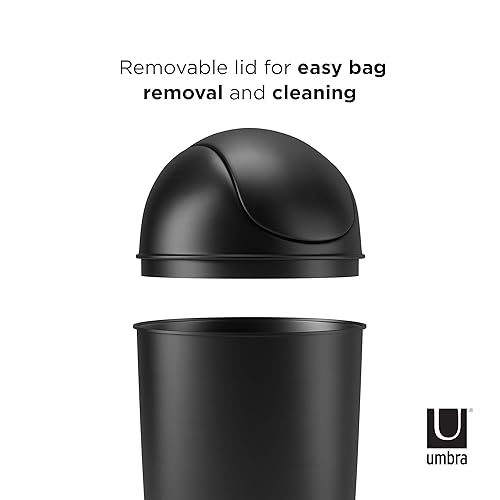 Miniatura 4 de Umbra Grand Swing - Cesto de basura de gran capacidad de 10 Galones para la cocina para uso en el interior y exterior negro