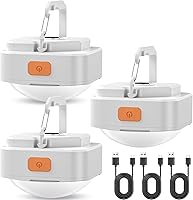 Vista 9 de Luces de campamento recargables FLY2SKY 3 piezas de luces negras para tienda de campaña, mini linterna, linterna LED portátil para campamento