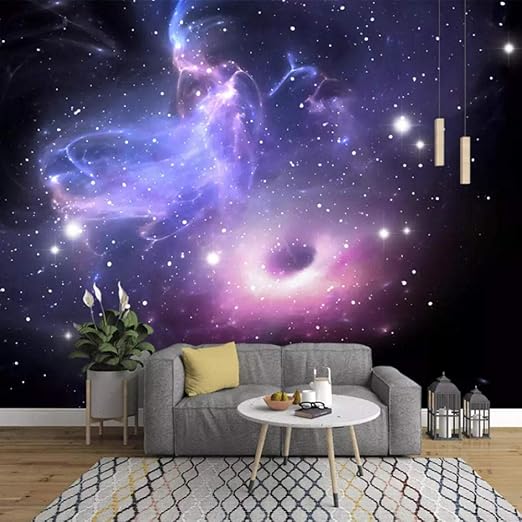 Amazon Hanhantang カスタム3d立体宇宙星ギャラクシー天井壁画壁画ktvリビングルームの寝室の背景壁紙壁画3d 400x280cm 壁紙
