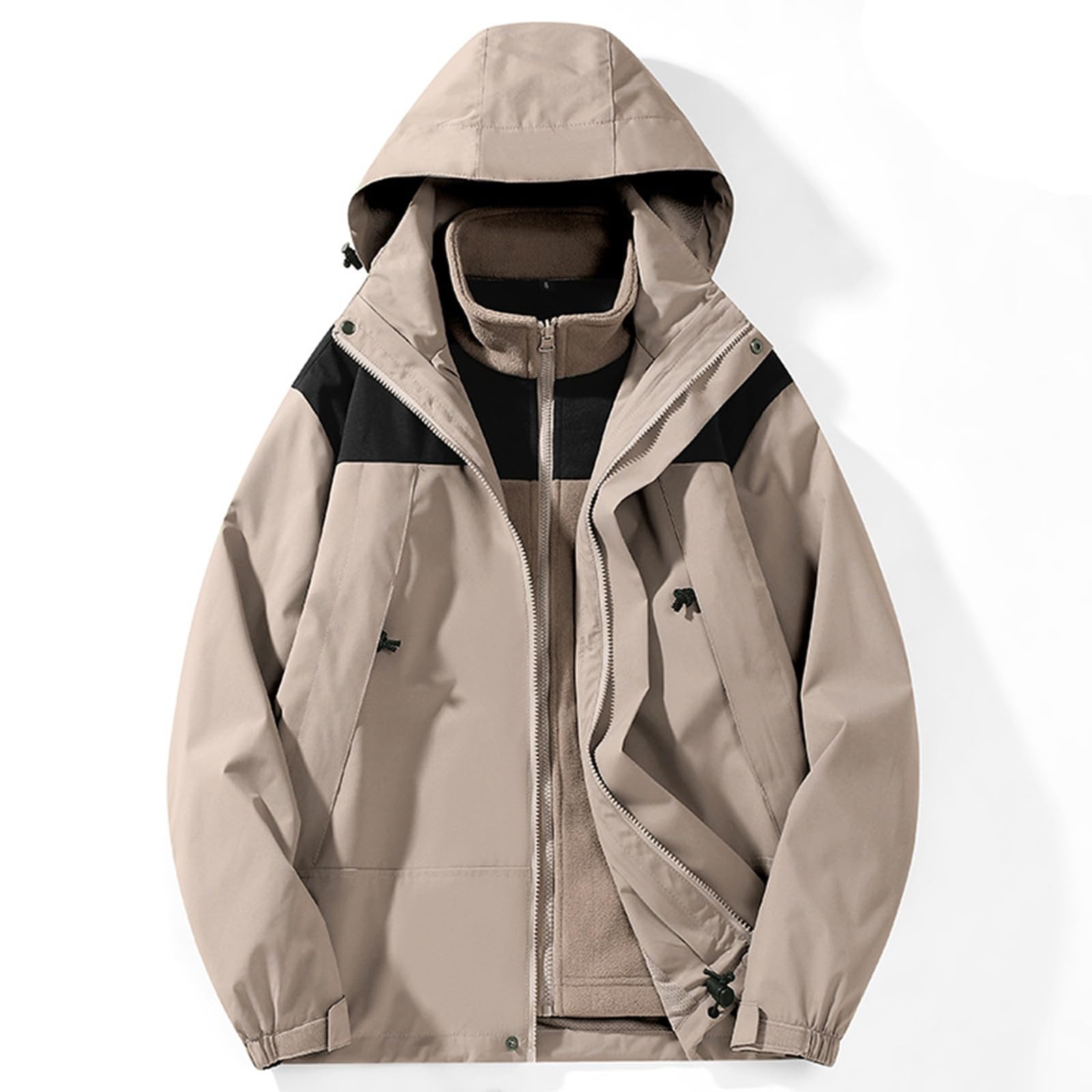 Generisch Chubasquero para hombre, impermeable, transpirable, chaqueta funcional, chaqueta de senderismo, chaqueta de ciclismo con capucha A25