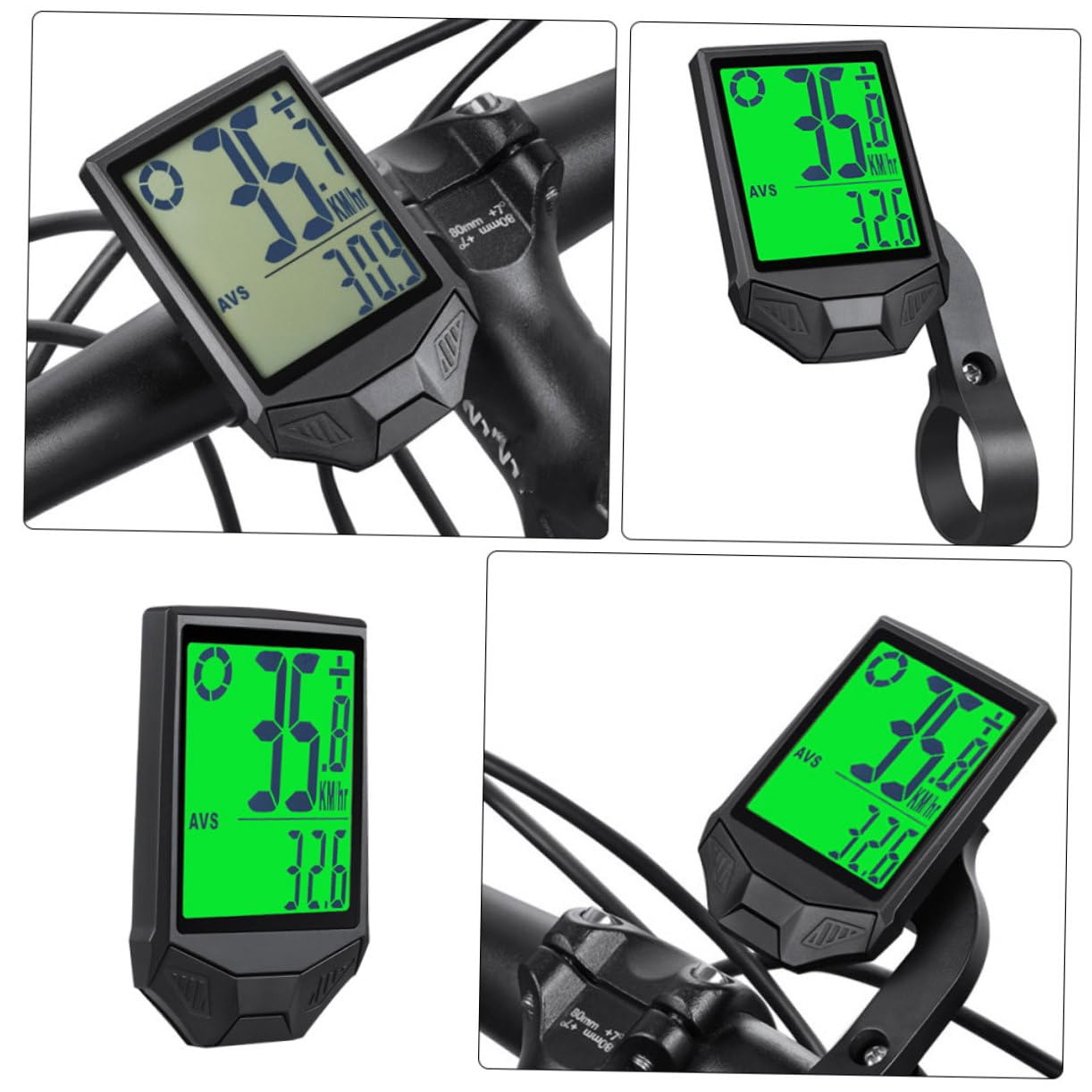 Velocímetro de Bicicleta Inalámbrico Pantalla LCD y Negro