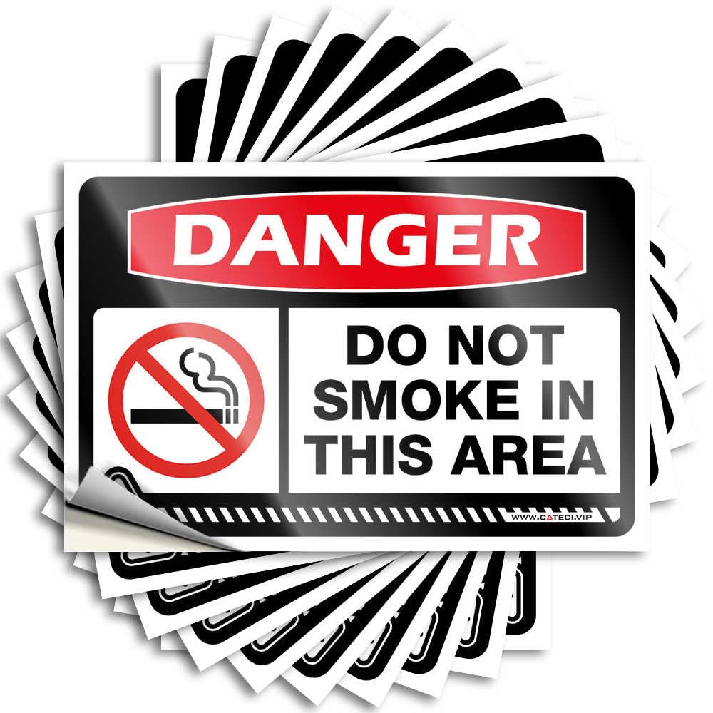 Tattoos Cool Outdoor Decorations for Porch Bumper Danger Do Not Smoke in This Area - No Residue Decals for Winter(8X12CM)