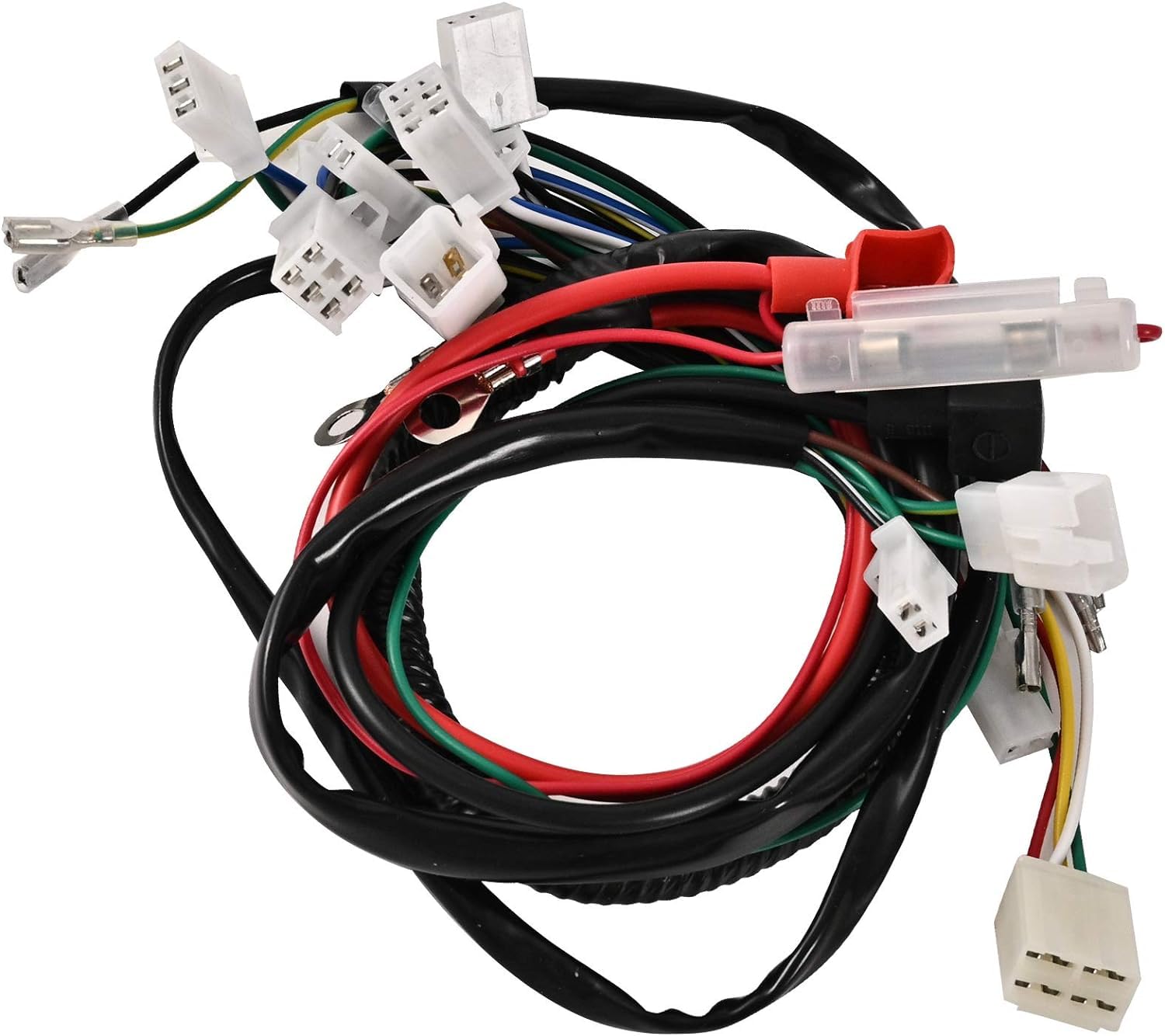 Trkimal Bobina completa de estator eléctrico, arnés de cableado CDI, interruptor de encendido, relé solenoide, bujía para ATV 50 cc 125 cc, Pit Quad, Dirt Bike, Go Kart