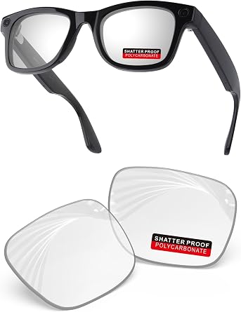 PRO+ Polycarbonate Replacement Lenses Compatible with Ray-Ban Meta Wayfarer RW4008 & Gen 2 RW4012 53mm Sunglasses