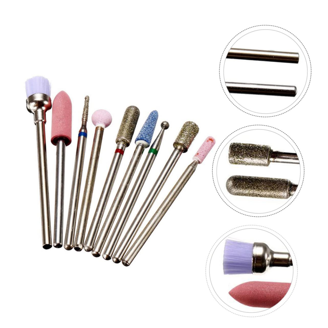FRCOLOR 27 Piezas Conjunto De Molinillo De Uñas Broca Para Uñas Acrílicas Herramienta De Auriculares Para Pulir Uñas Gel De Uñas Taladro Para Uñas Profesional Brocas Para Limar Uñas Metal