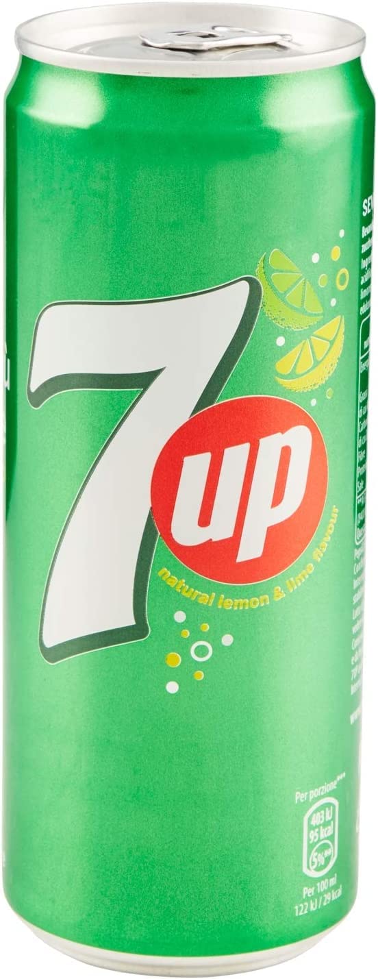 24X Seven Up - Bevanda Analcolica al Gusto di Limone e Lime 330 ml [33 cl] - Bibita Americana Frizzante