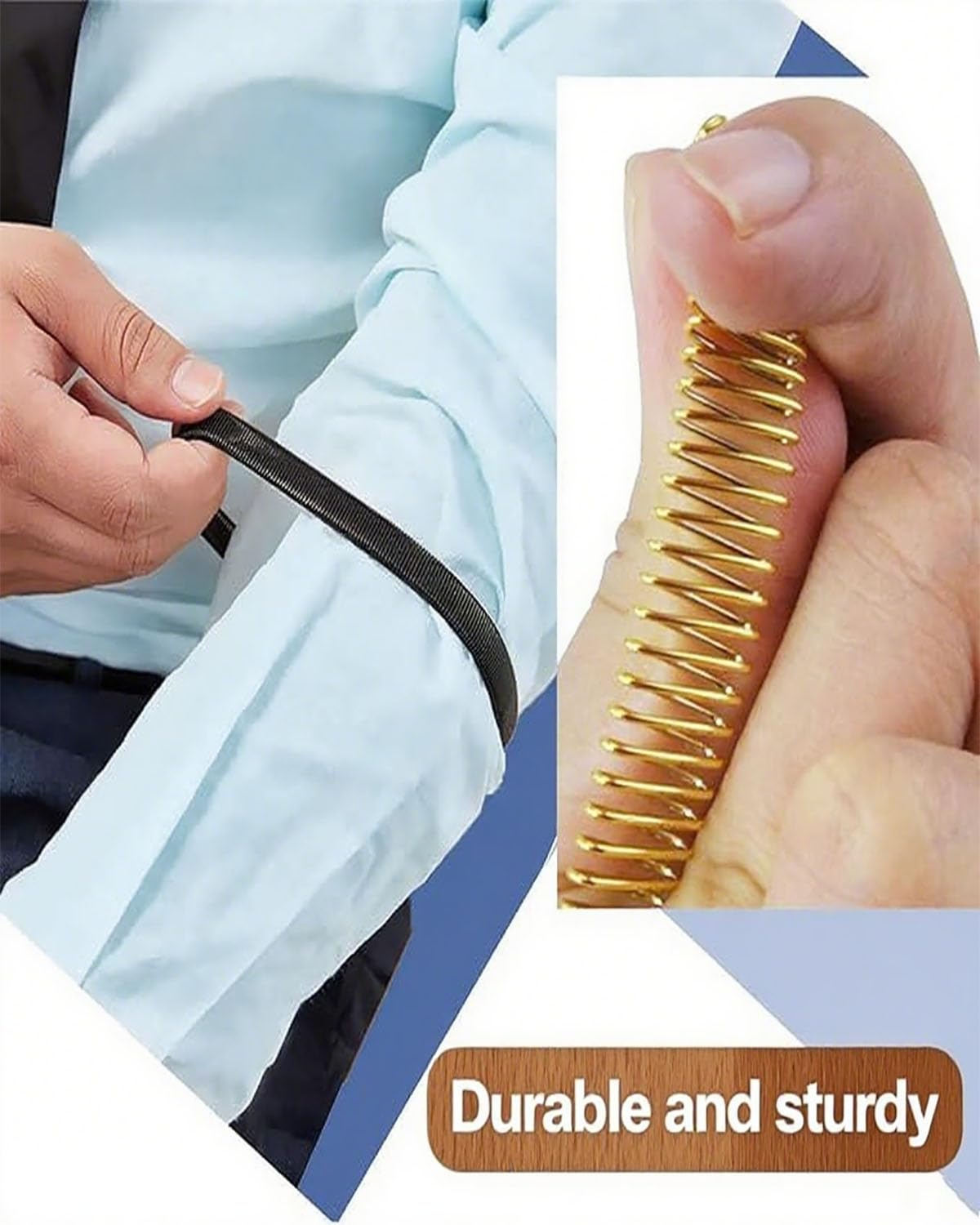 4PCS Sleeve Garters for Men, Anti-Slip Shirt Sleeve Garters, Black and Gold Sleeve Holders for Long Sleeves, Adjustable for Comfortable Fit, Anti-Slip Fixing Long for Men Women - Image 7 thumbnail