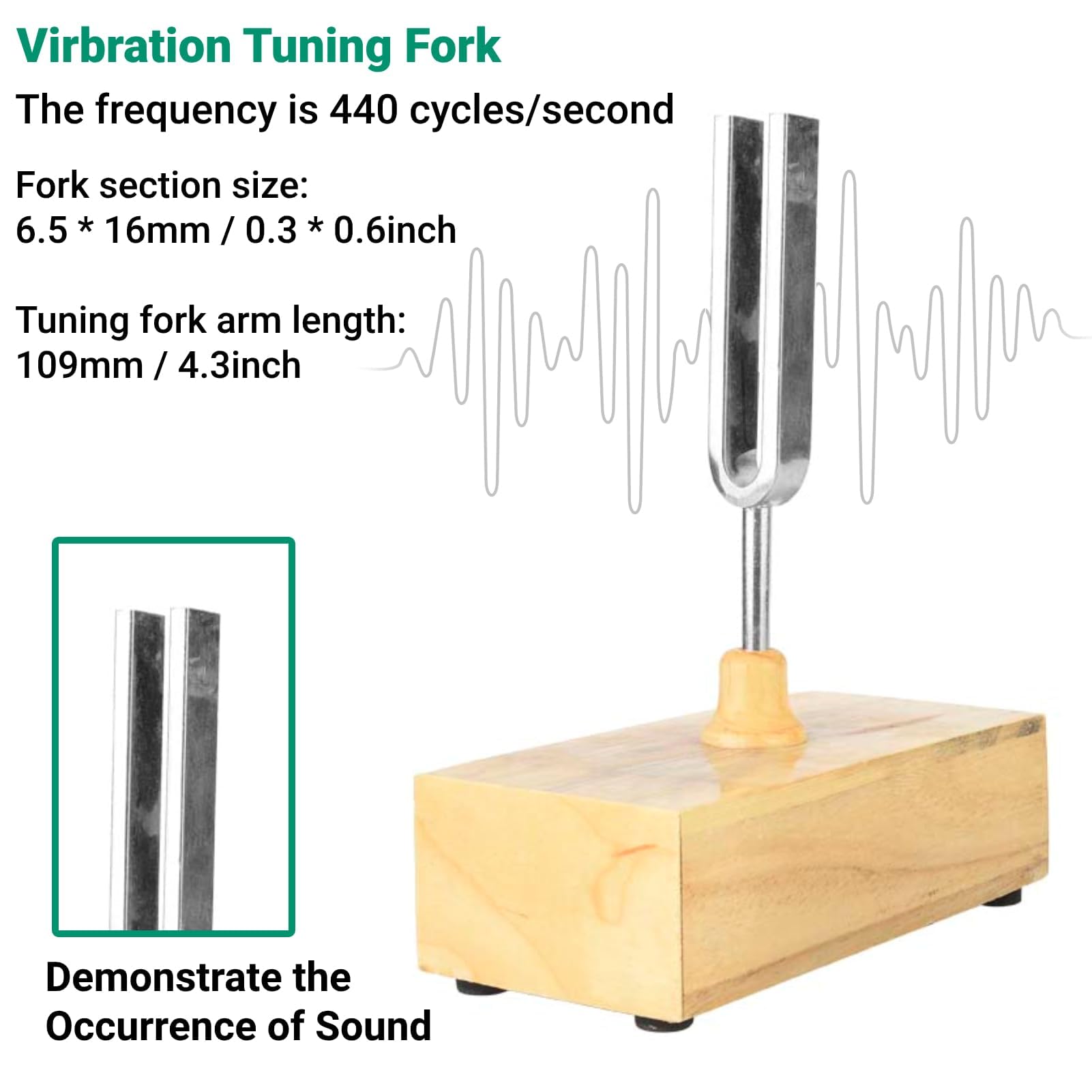 2 Stück Stimmgabel 440 Hz Virbrationsvibration mit Holzresonatorbox, Schallenergie Wissenschaft Bildung Wissenschaftliche Geschenke mit Holzresonatorbox Experimentelles