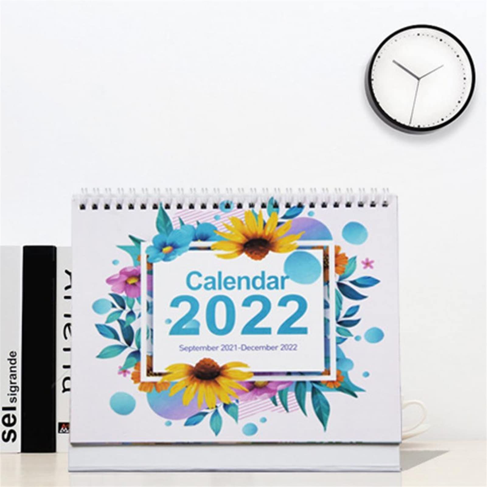 liushop Bürokalender 2022 Kalender Mehrzweck Ausgezeichnete reibungslose Schreibtisch 2022 Kalender monatlicher Planerkalender Tischkalender Wochenplaner (Color : A)