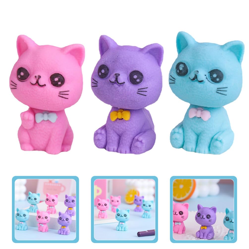 48 Pezzi Gomma Cancellare Gattino Tpr Piccole per Matita