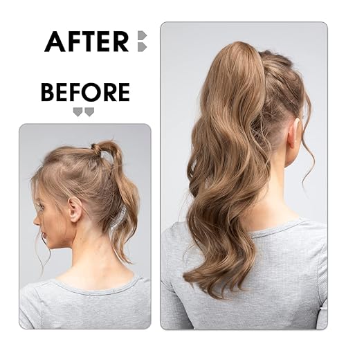 Miniatura 6 de CJL HAIR Extensión de cabello sintético de 18 pulgadas de largo, para mujer, color negro y marrón