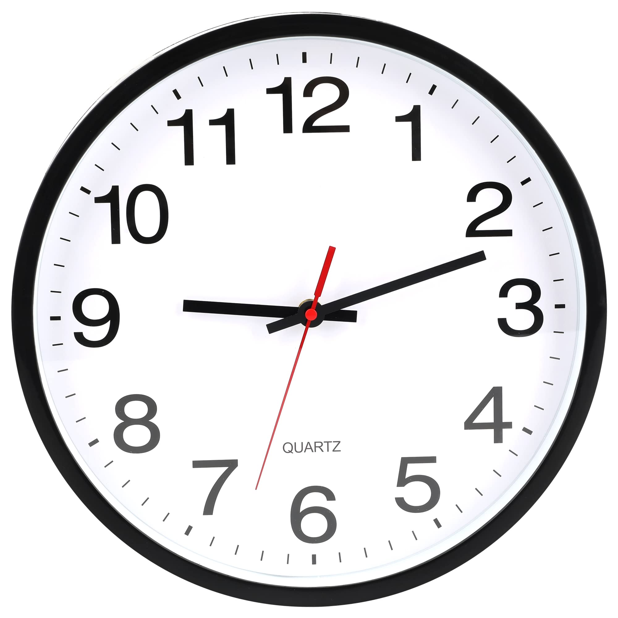 OceeKWall Clock 12 Inch Non-Ticking Silent Wall Clocks Battery Operated, 12 inch for Office Farmhouse Living Room Silent Non-Ticking Black Quartz Wall Clock,12",Black,1Pack