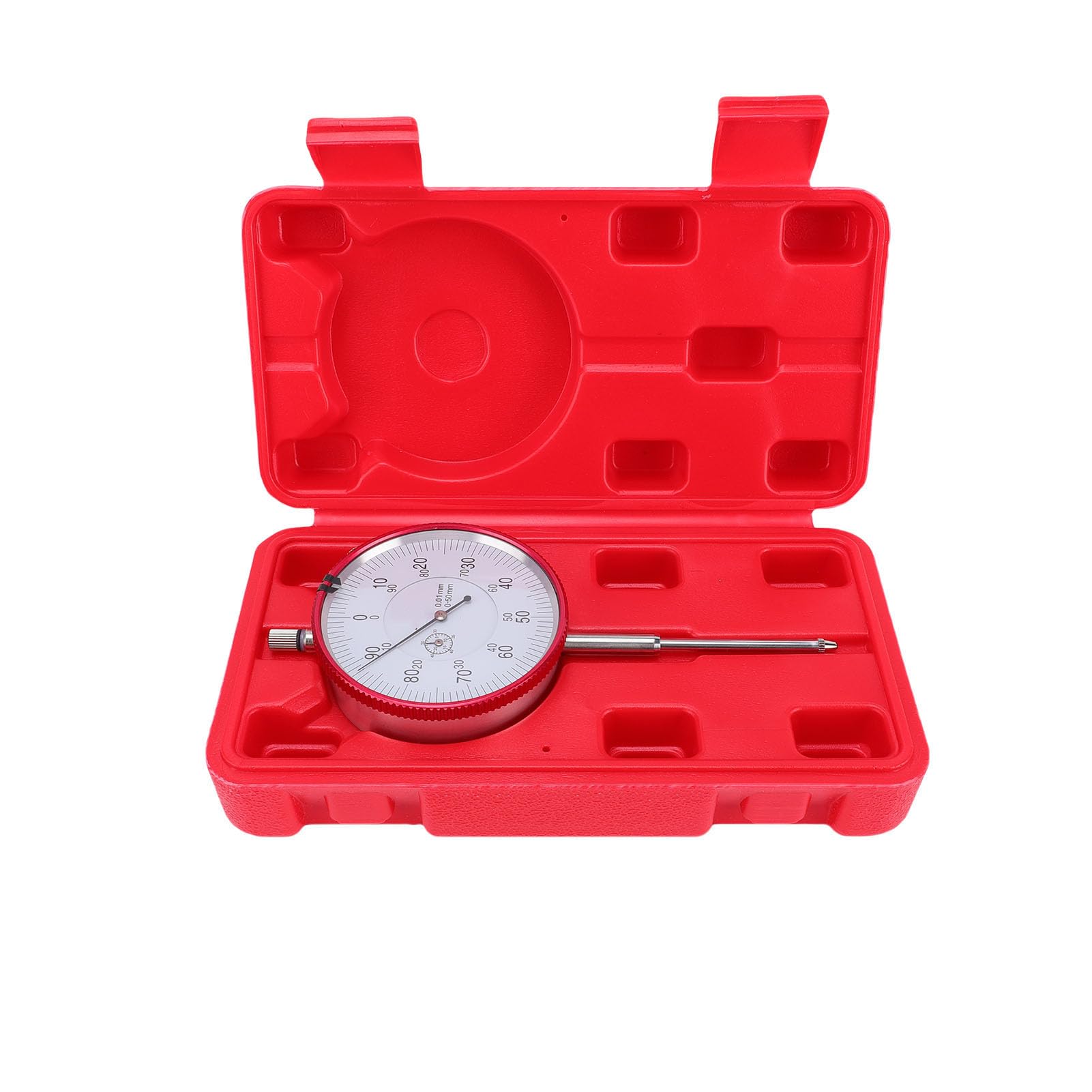 Präzisions-Zeiger-Messuhr, Verriegelter, 0-50 mm Messbereich mit 0,01 mm Genauigkeit, Rostfreie Edelstahl Ausführung für Werkstatt und Maschinenbau