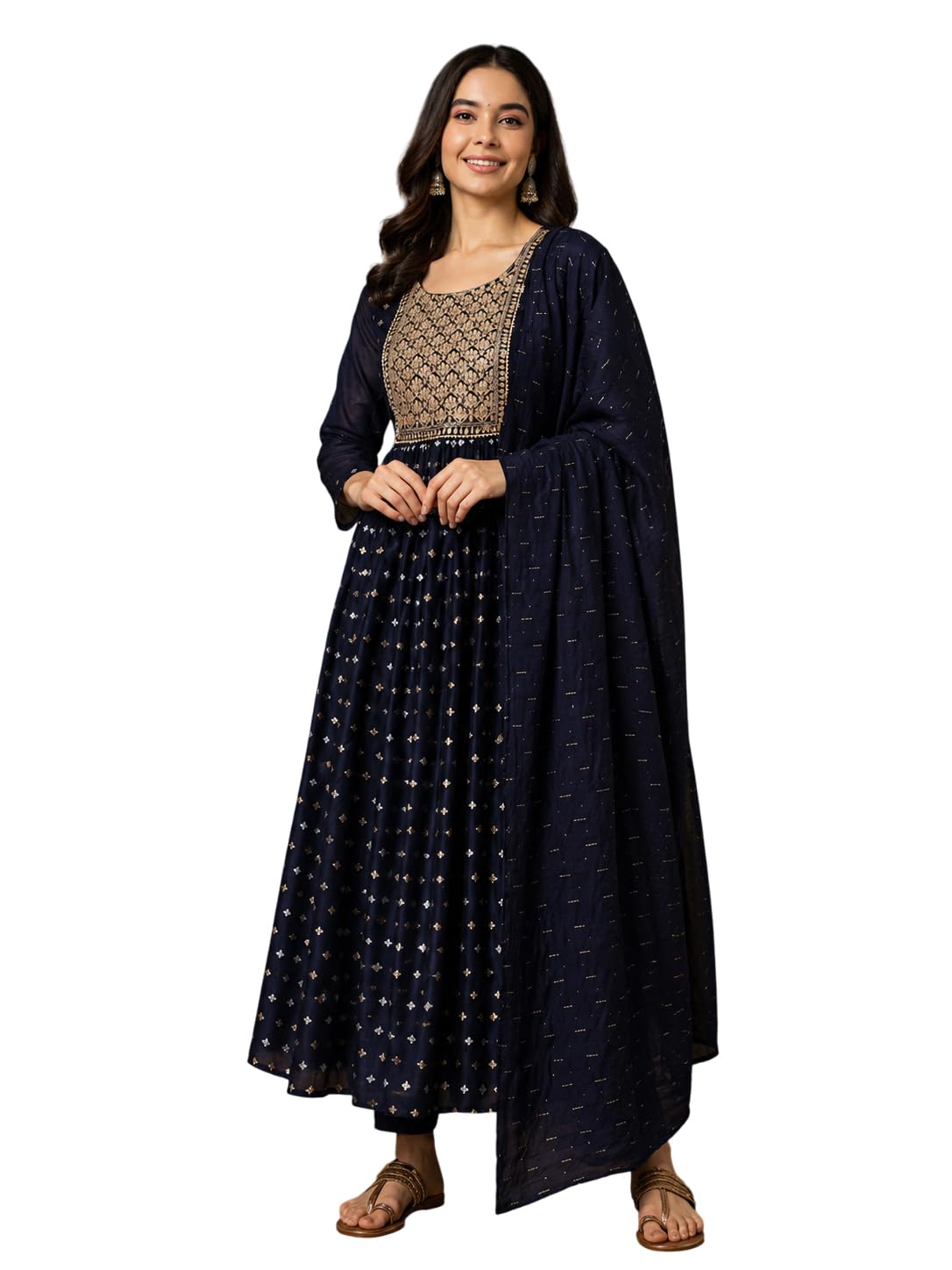 Women's Chanderi Modal Butti Kurta with Trouser Pant & Embroidered Chanderi Dupatta | Ehtnic Wear Casual Kurti Set for Women-image-20
