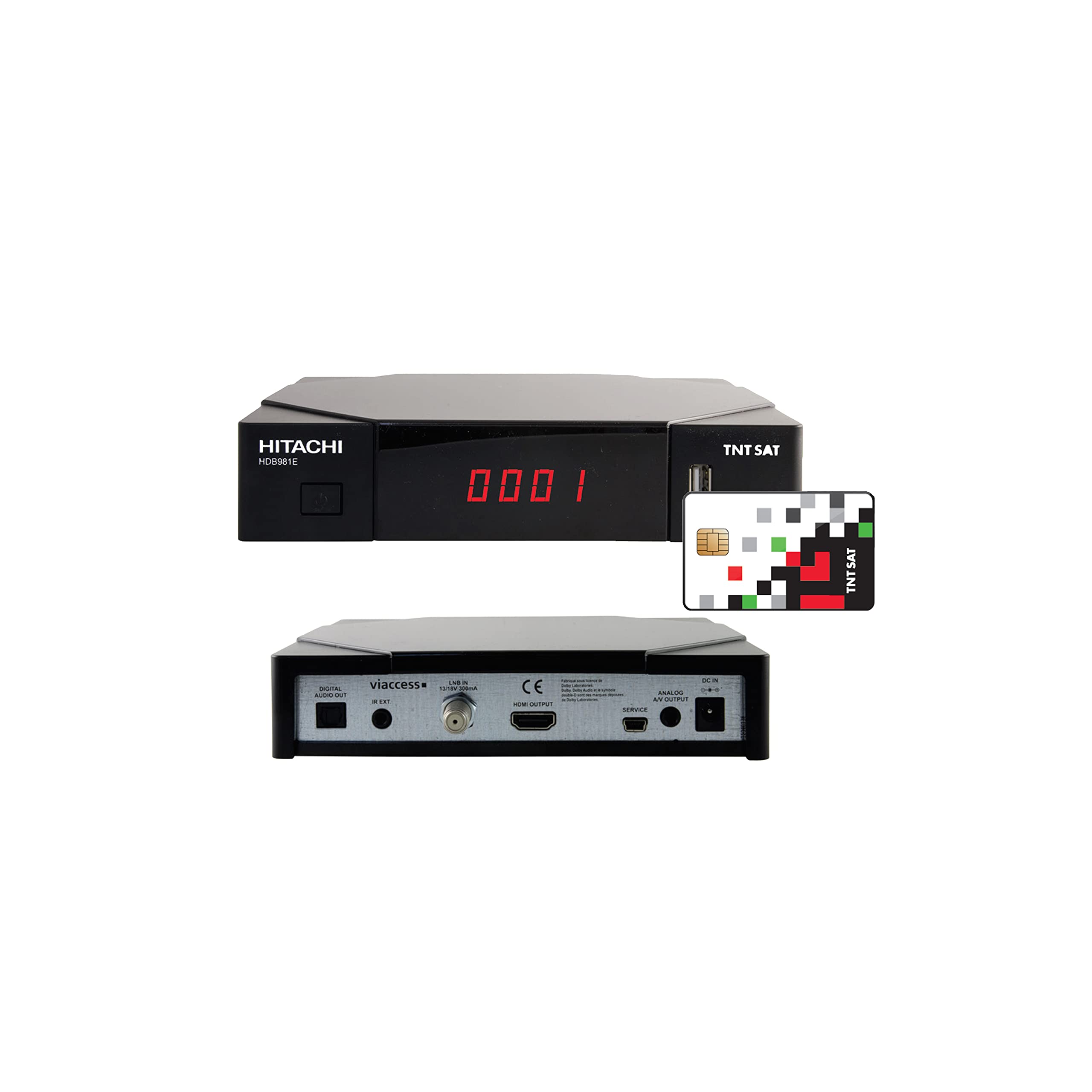 RECEPTEUR TNTSAT HDB981E – Carte TNTSAT Incluse, PVR Ready, Mise à Jour par USB et par Satellite