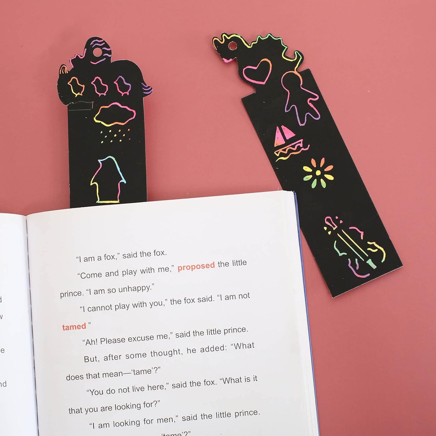 12pcs Scratch Art Bookmark, Magic Scratch Rainbow Bookmarks with Wooden ...