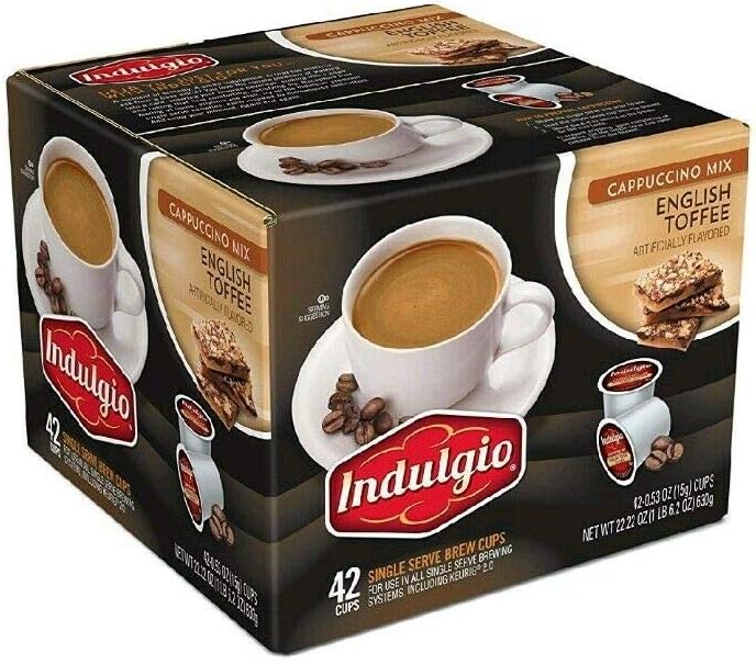 English Toffee Cappuccino Single Serve K-cup, 42 Count (Compatible with 2.0 Keurig Brewers)