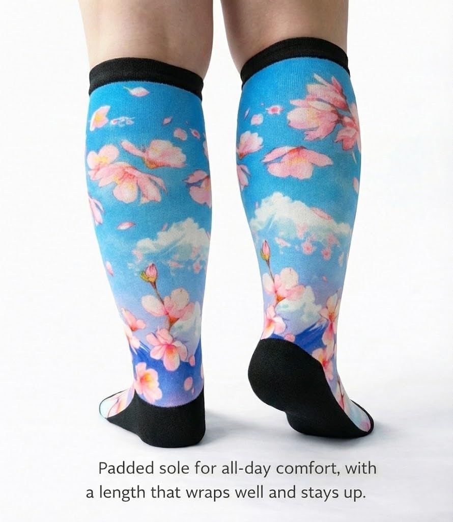 Extra Wide Diabetic Socks for Swollen Feet Men Women Non Binding Soft Stretch Colorful Design - Image 4