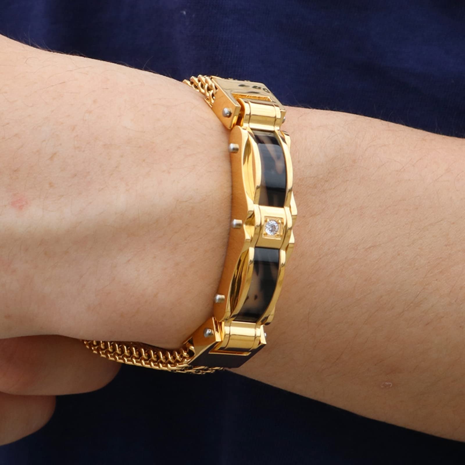 Pulseras para Hombre, Moda De Personalidad Crear Pulseras Oro Regalo para el cumpleaños de San Valentin