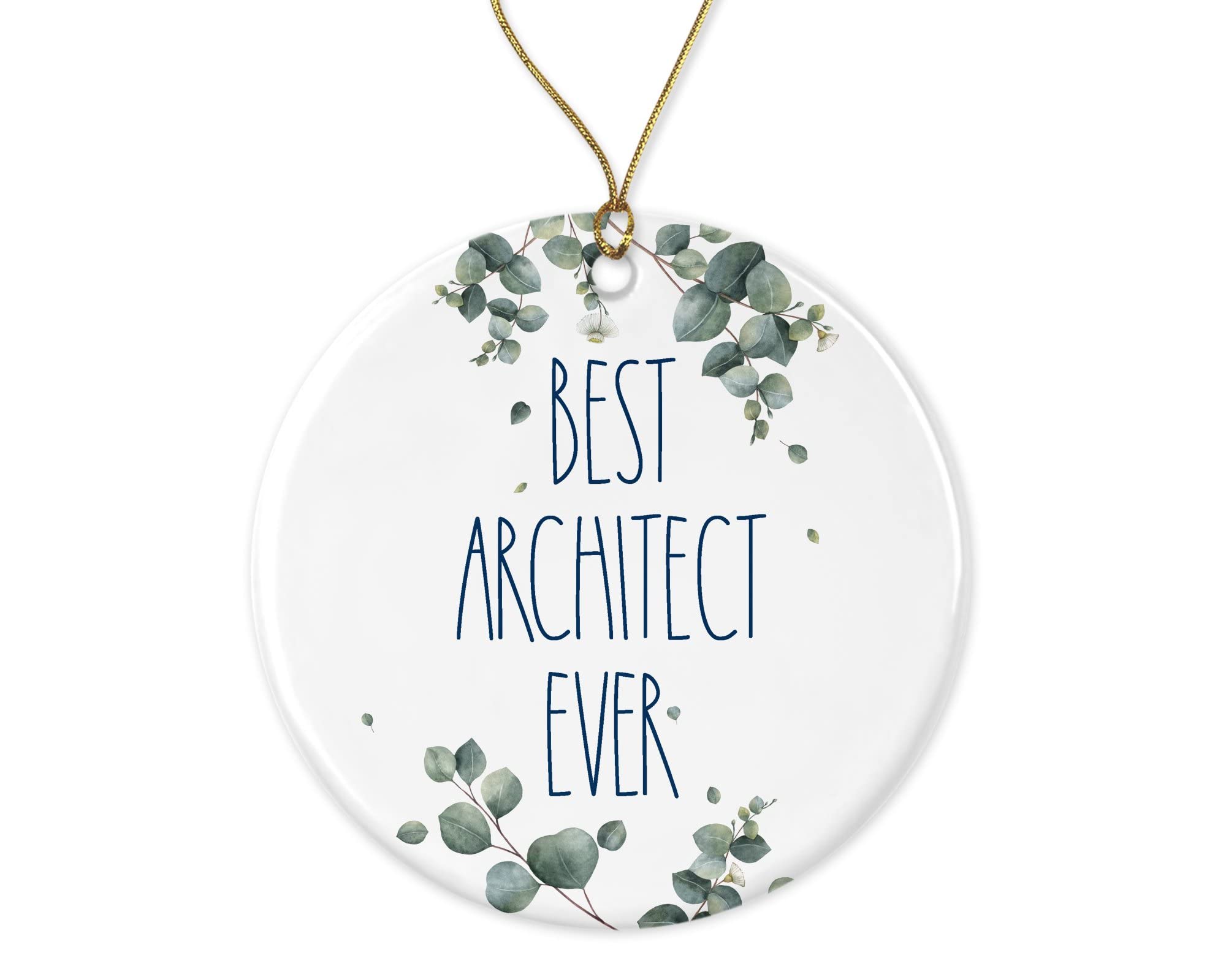 DiandDesignGift Architect Ornament, Best Architect Ever Ornament, Best Architect Christmas Ornament, Gift for Architect, Birthday Gift, Anniversary, Christmas Ceramic Ornament Printed on Both Sides