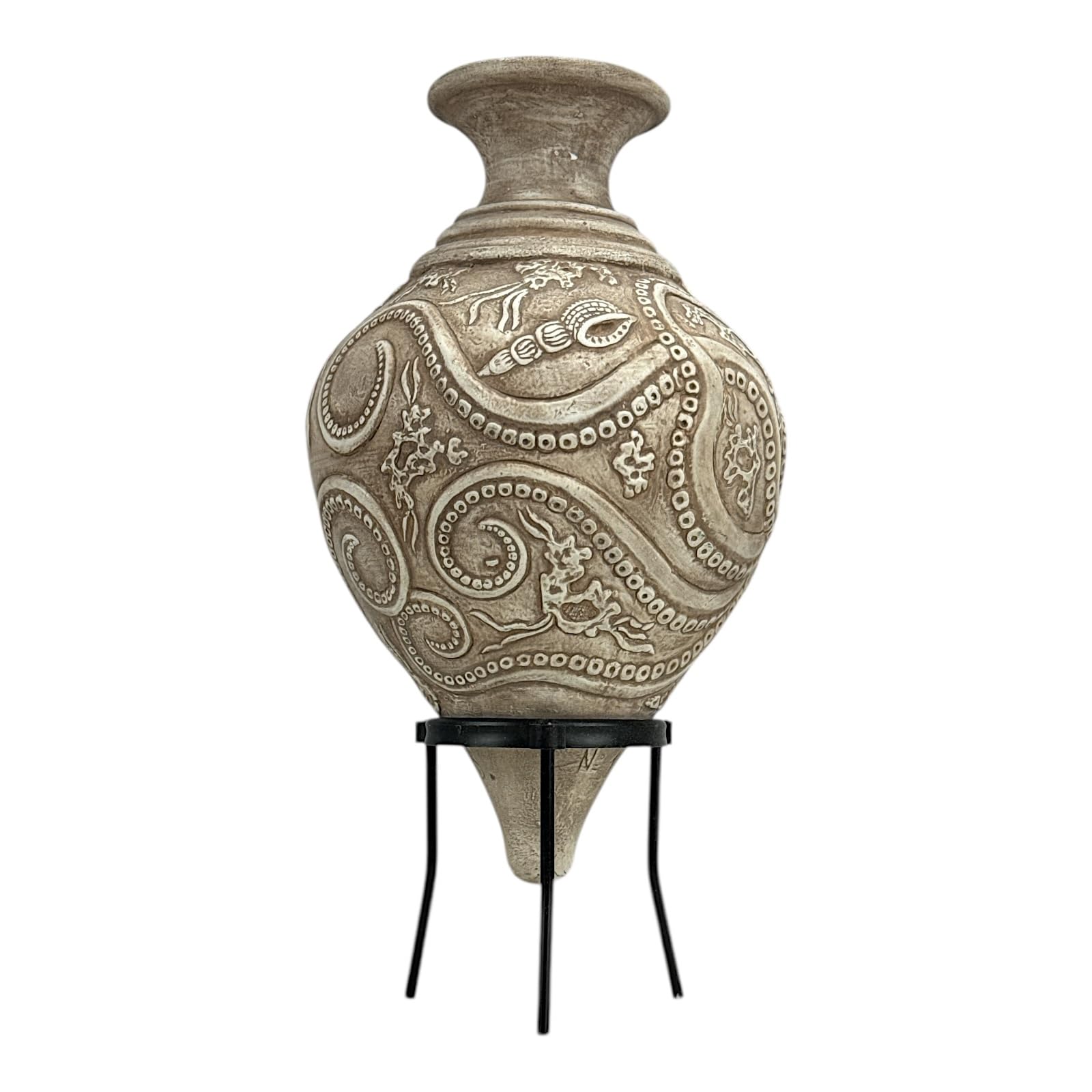 Octopus Rhyton Vase – Minoische Terrakotta-Keramik im maritimen Stil, handgefertigt, antikes griechisches Gefäß, handgefertigt in Kreta, Griechenland