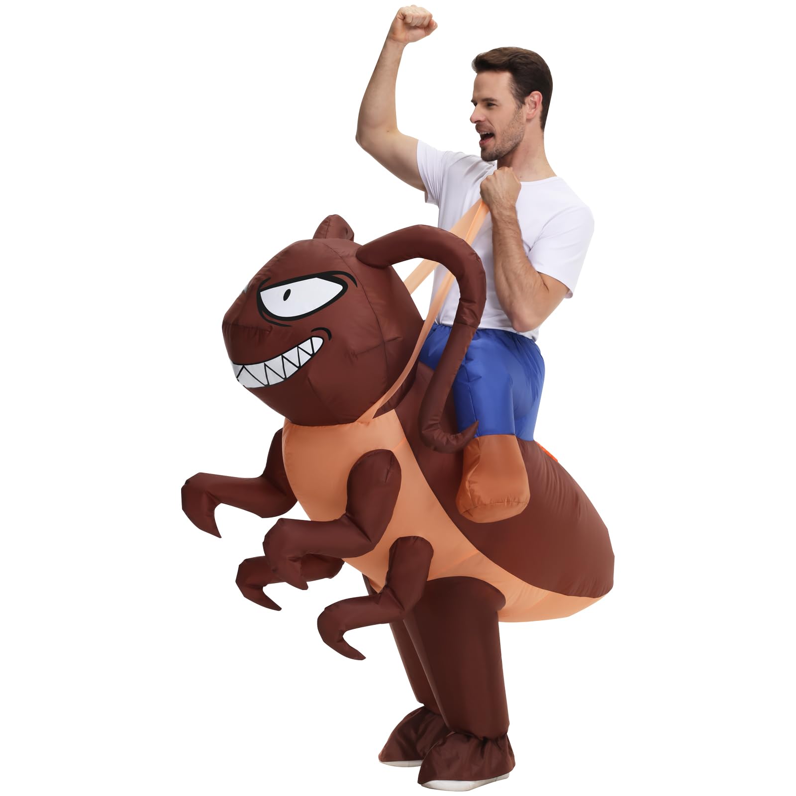 Inflatable Cockroach Costume for Adult Halloween Costumes Blow Up Costumes Ride On Roach Funny Animal Costume for Men