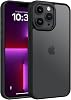 Matte Hybrid Material for Minesk iphone 13 Pro Premium Case with Metal Camera Protection and Metal Keypad Providing Ultra Strong Protection and Stylish Appearance Black, 13 Pro