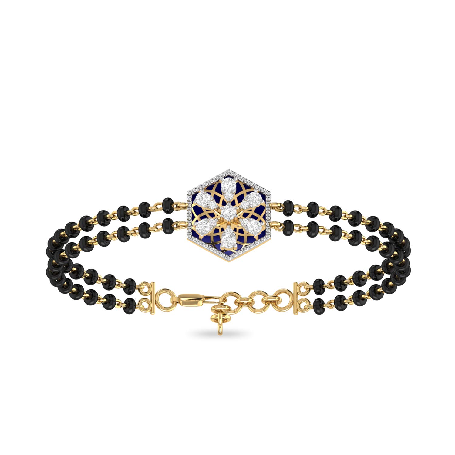 18k (750) Yellow Gold and Solitaire Bracelet for Women