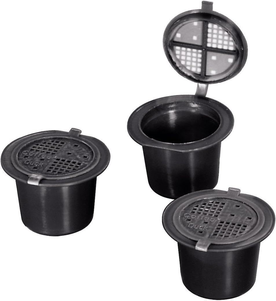 CoffeeDuck Refillable Coffee Capsules for Nespresso, 3 Pods