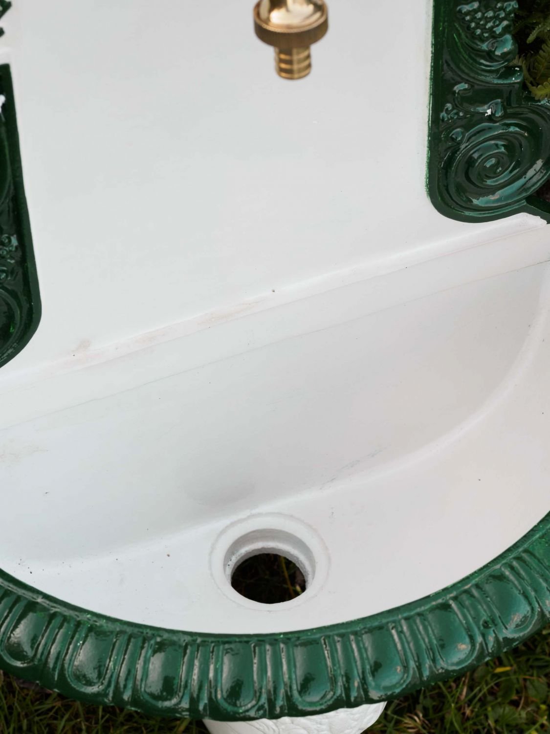 aubaho Nostalgia Fregadero Fuente Fuente de la Pared Fuente de 72cm de Aluminio jardín