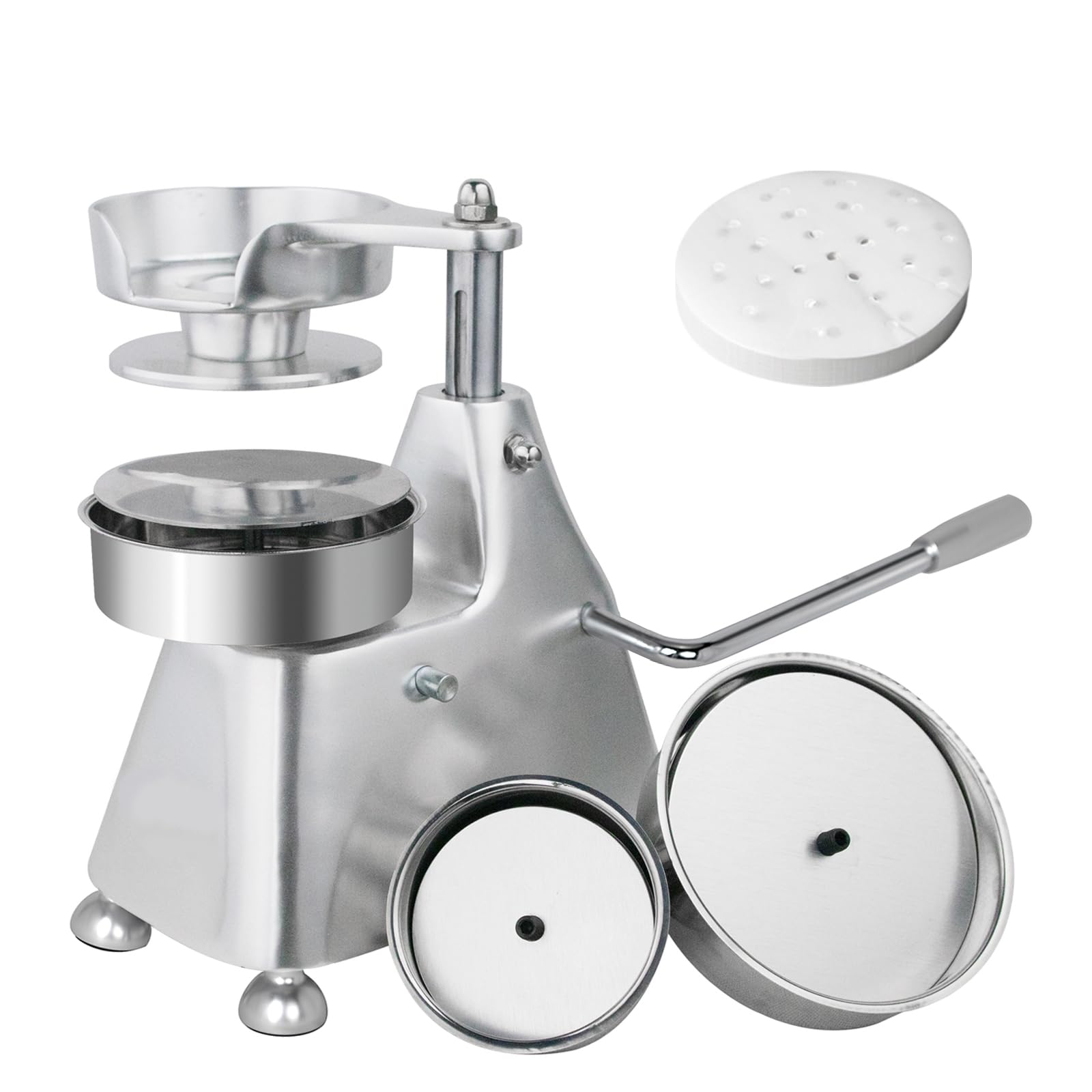 Commercial Hamburger Patty Press Machine - 3-in-1 (4/5/6 Inch), Stainless Steel, Manual, Includes 1200 Patty Papers