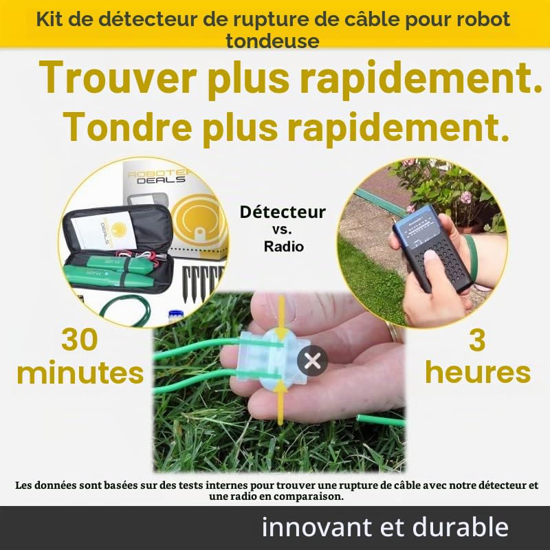 Roboter Deals - Détecteur de rupture de câble, détecteur d'erreurs de boucle pour tous les robots tondeuses, robots tondeuses à gazon avec fil de délimitation, kit de réparation avec fil, connecteur