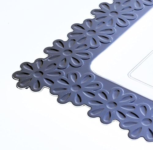 Miniatura 3 de Exquisite Bandejas desechables para servir, paquete de 2 bandejas grandes de plástico plateado para servir con diseño de flores, las mejores