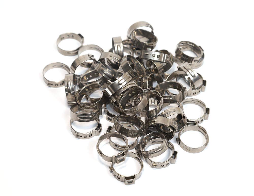 MISPIRE 25-Pack Stainless Steel Single Ear Hose Clamps - 9.8-12.3mm, 304 Steel, For Fuel Lines, Plumbing & Auto Repair