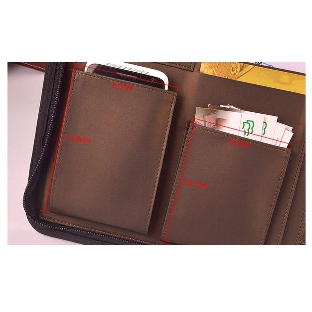 Cartella per conferenze e curriculum, cartella portadocumenti in pelle con cerniera, organizer per documenti legali e colloqui esecutivi, porta biglietti da visita (bronzo, 250 x 342 mm)