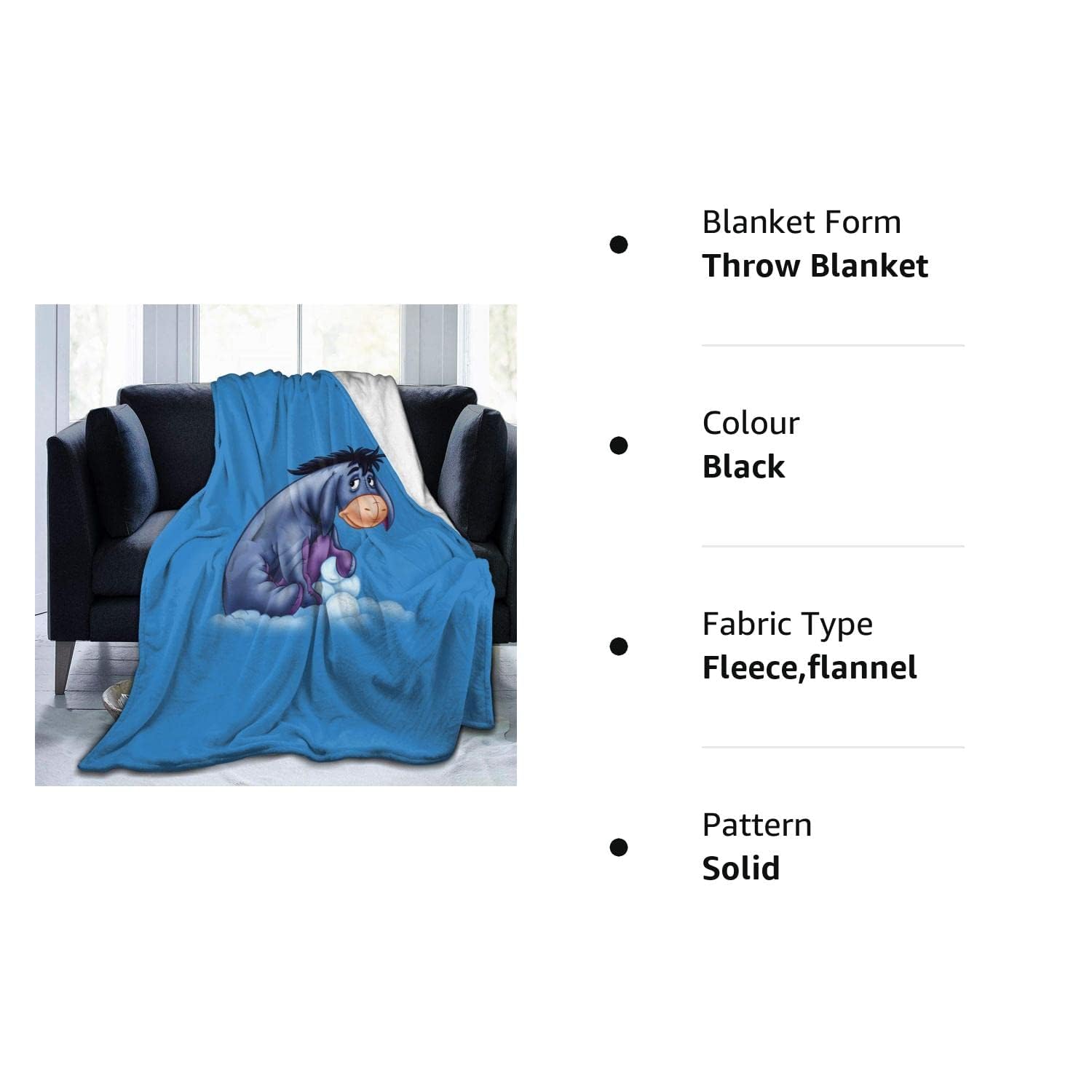 Jml Fleece Bed Blankets Queen Black - Soft Lightweight Plush Cozy Blanket Microfiber, 77"x81