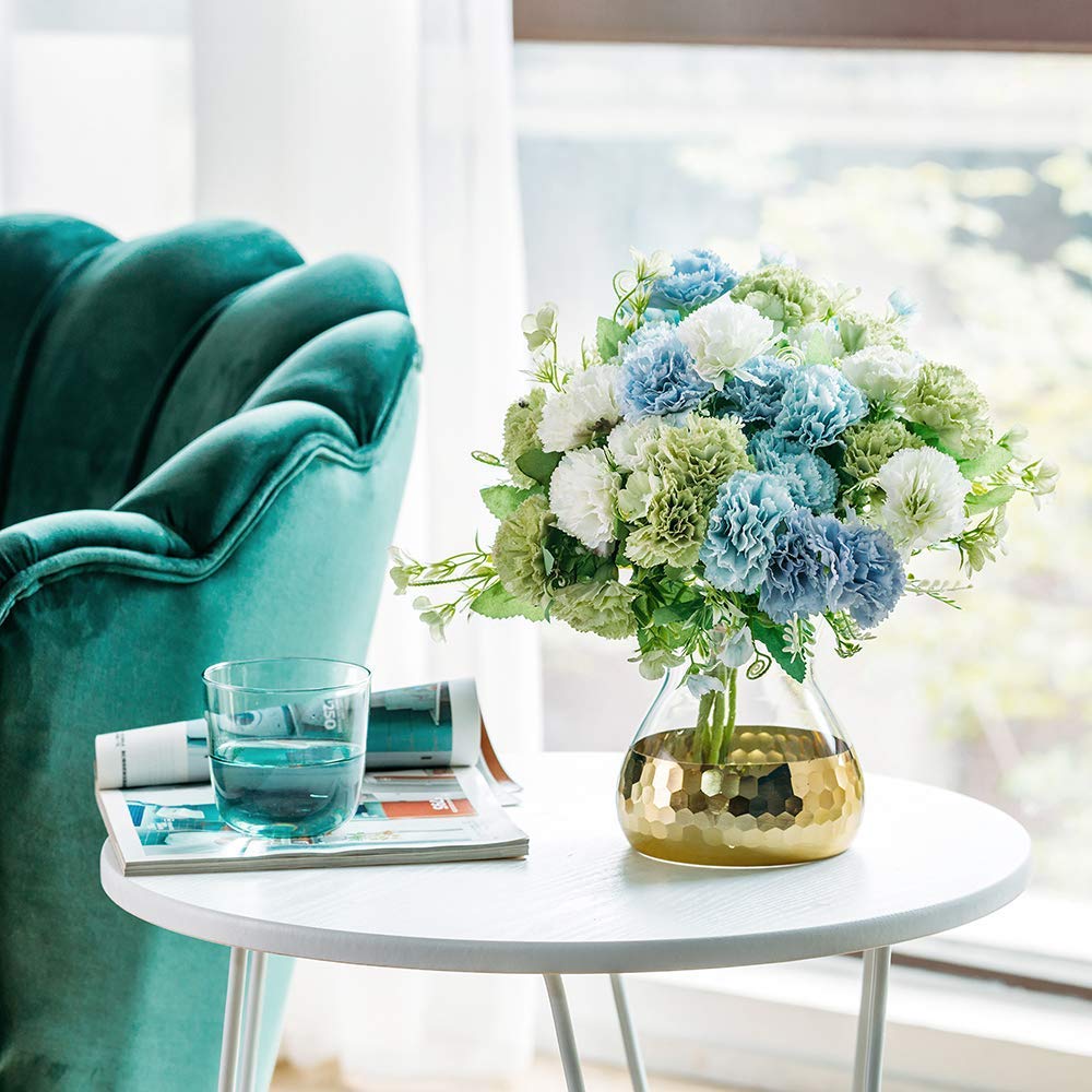 Amazon.co.jp: 絶妙な花瓶、装飾用花瓶、クリアガラス花瓶、金色の装飾