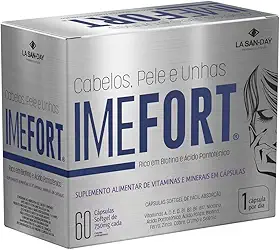 Imefort Cabelos, Pele e Unhas (60 Cápsulas) - Com fórmula a base de 17 nutrientes selecionados para atuar na saúde dos cabelos, peles e unhas