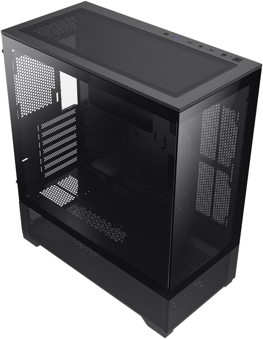 GAMEMAX Vista AB Black Mid-Tower ATX Computer Case w/6 x 120mm ARGB Fans (2 x MB Side 3 x PSU Top Cover 1 x Rear) Pre-Installed