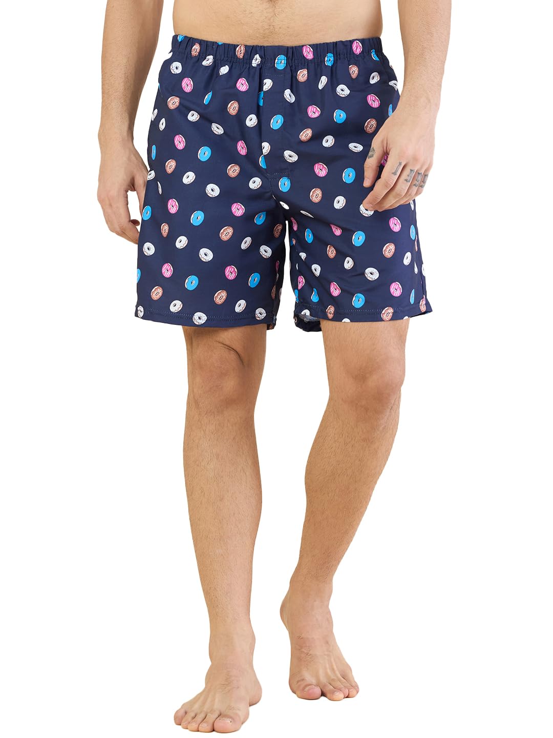 bearbrother Men Regular Fit Navy Printed Boxer-picture-7