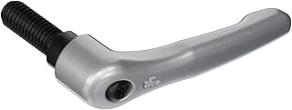 Kipp 06460-2103X25 Zinc Adjustable Handle with M10 External Thread, Modern Design Style, Steel Components, Metric, Silver Metallic Powder-Coated Finish, Size 2, 25 mm Screw Length