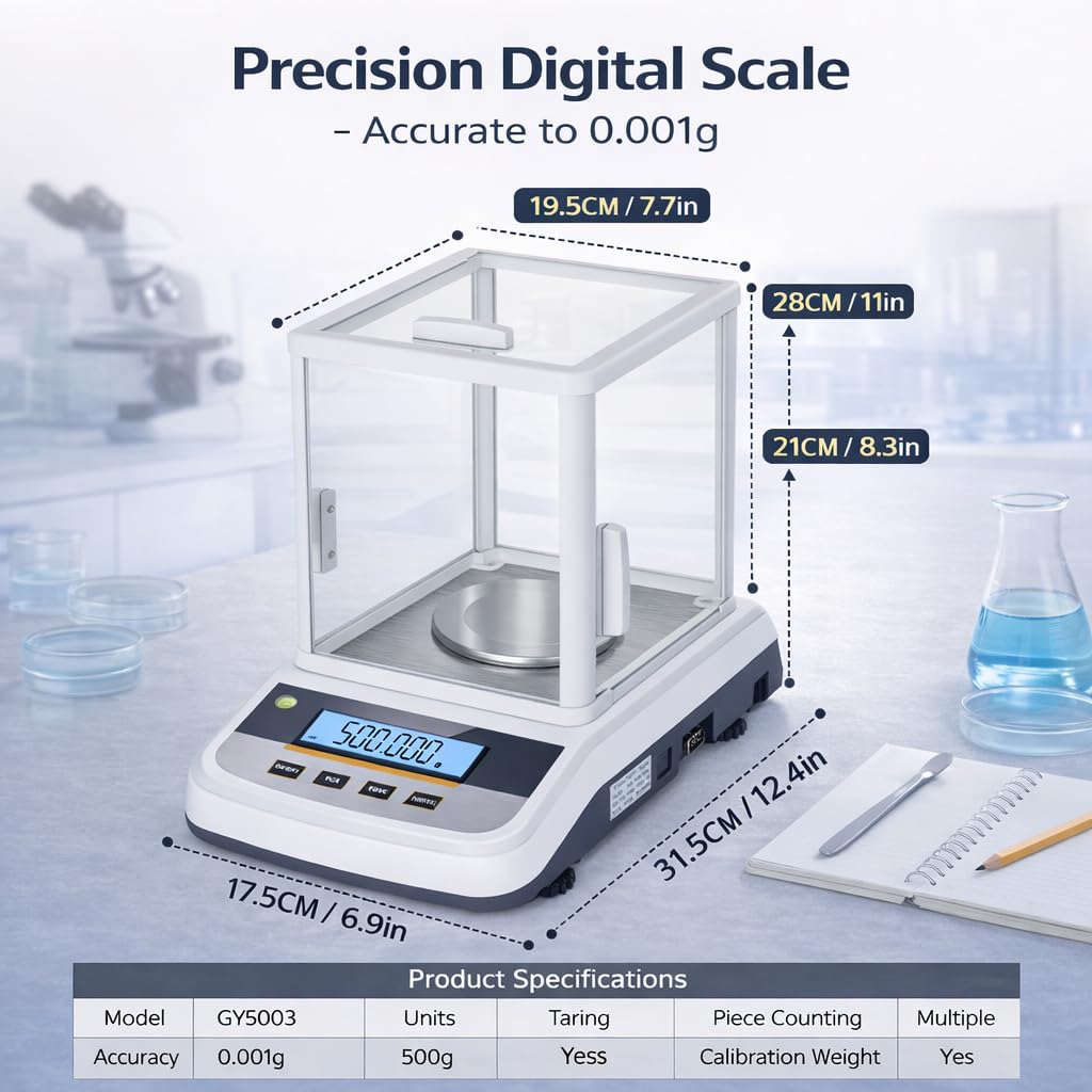 Lab Analytical Balance - 0.001g Precision Scale -6 Lab Analytical Balance - 0.001g Precision Scale -6