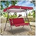 EEUK Tetto di Ricambio per Dondolo da Giardino, Fodera per Cuscino da Altalena Impermeabile in Tessuto Oxford, Patio Coprisedili Anti-UV, Non Inclusa Altalena (Size:164 * 114 * 15cm,Color:Rosso)